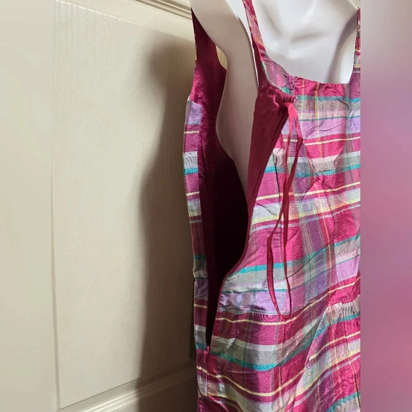 Lauren Ralph Lauren Black Label 100% Silk Plaid SS Dress in Sz 8 - Picture 11 of 12